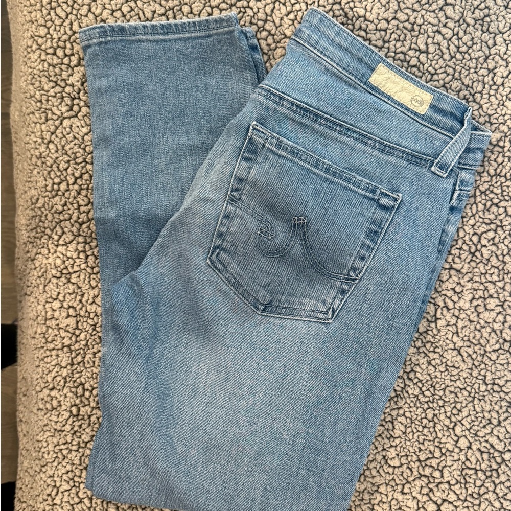 Ag Adriano Goldschmied Blue Ankle Cropped Jeans